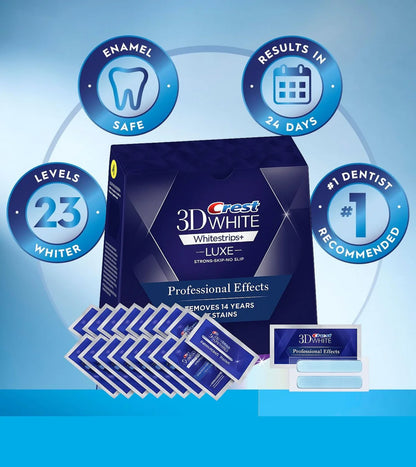 Pro-Strength 3D Teeth Whitening Strips – Remove Yellow & Smoke Stains Fast