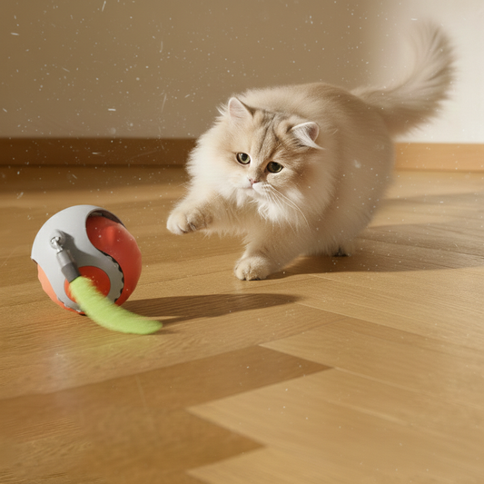 Automatic cat teasing ball