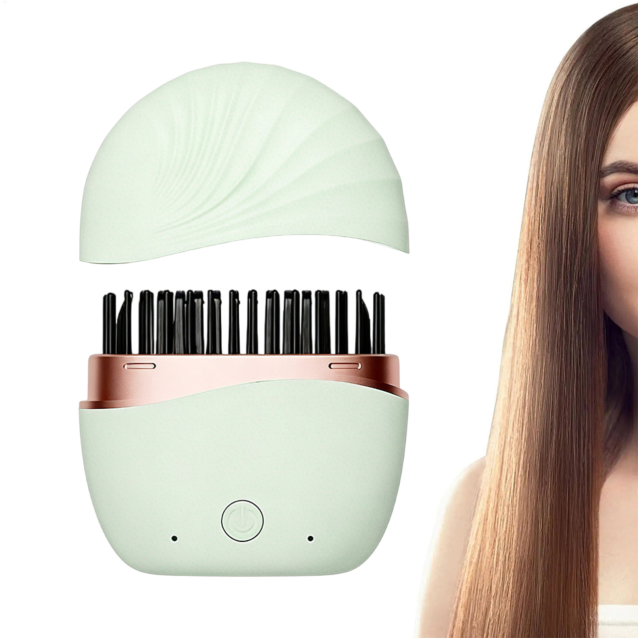 Skavix™ Cordless Hair Smoothing Brush With Built-in Mirror🪞 | Travel-Ready Styling👜