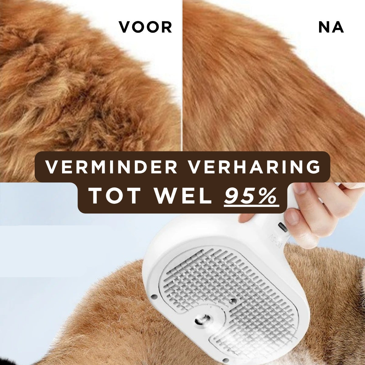 Steami Pro | Professionele Vachtverzorgings Borstel voor Huisdieren