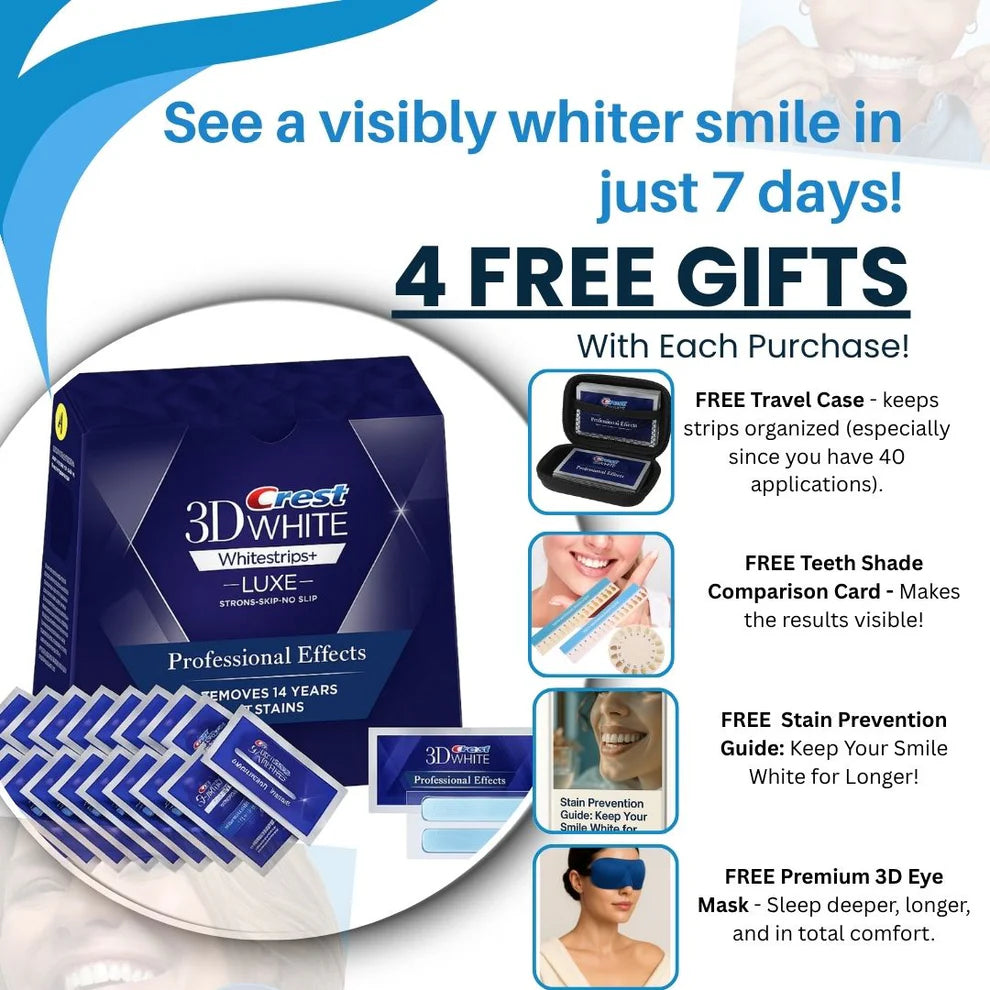 Pro-Strength 3D Teeth Whitening Strips – Remove Yellow & Smoke Stains Fast