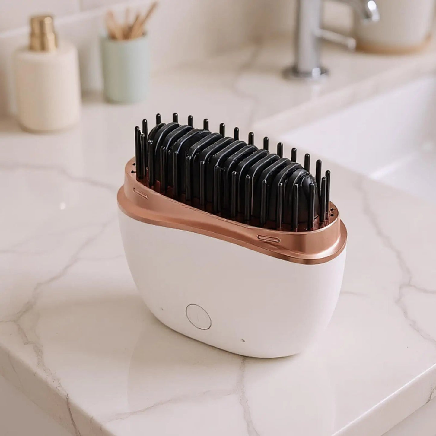 Skavix™ Cordless Hair Smoothing Brush With Built-in Mirror🪞 | Travel-Ready Styling👜