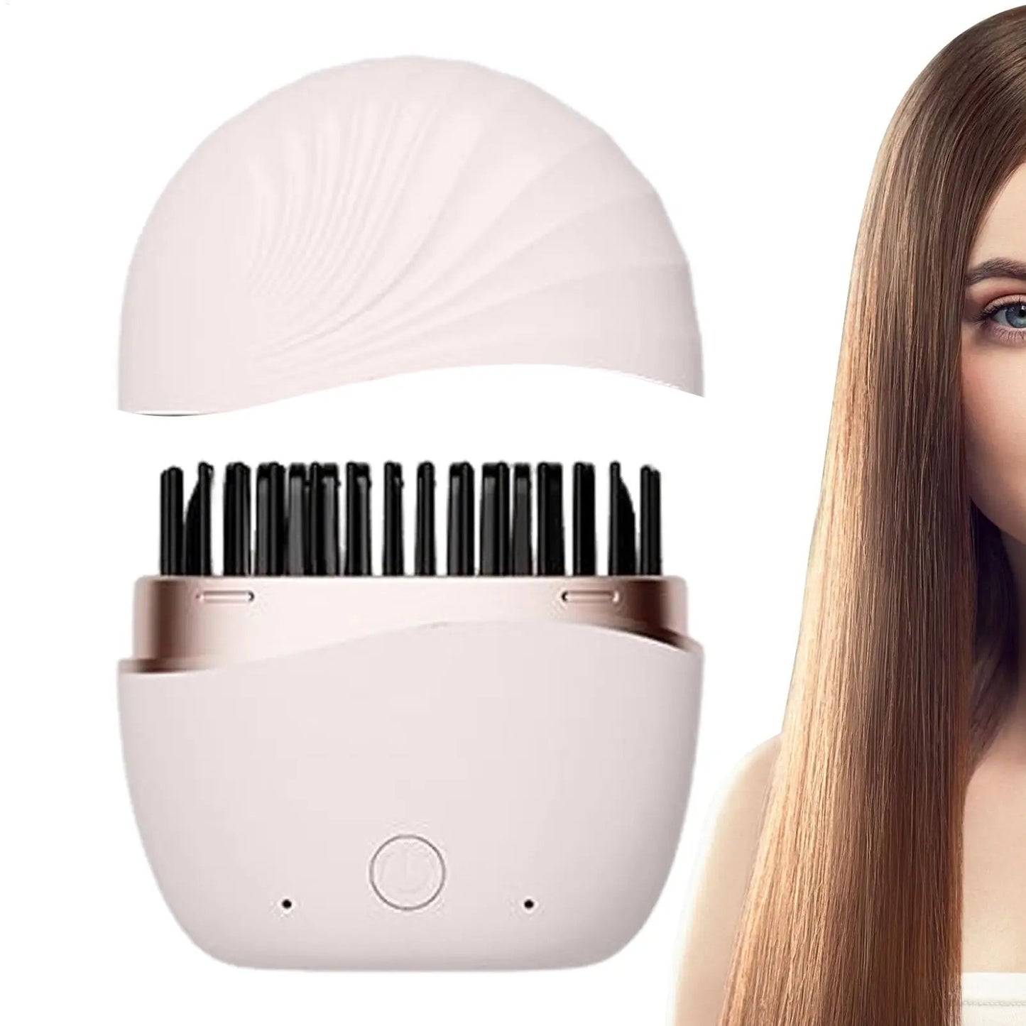Skavix™ Cordless Hair Smoothing Brush With Built-in Mirror🪞 | Travel-Ready Styling👜