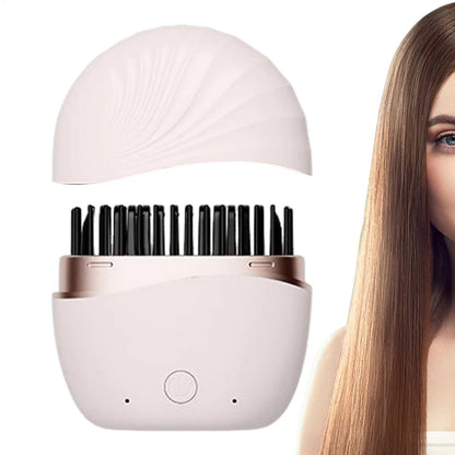 Skavix™ Cordless Hair Smoothing Brush With Built-in Mirror🪞 | Travel-Ready Styling👜