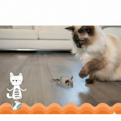 SqueakyMouse 1+1 FREE: Realistic Interactive Plush Cat Toy Squeaky Mouse